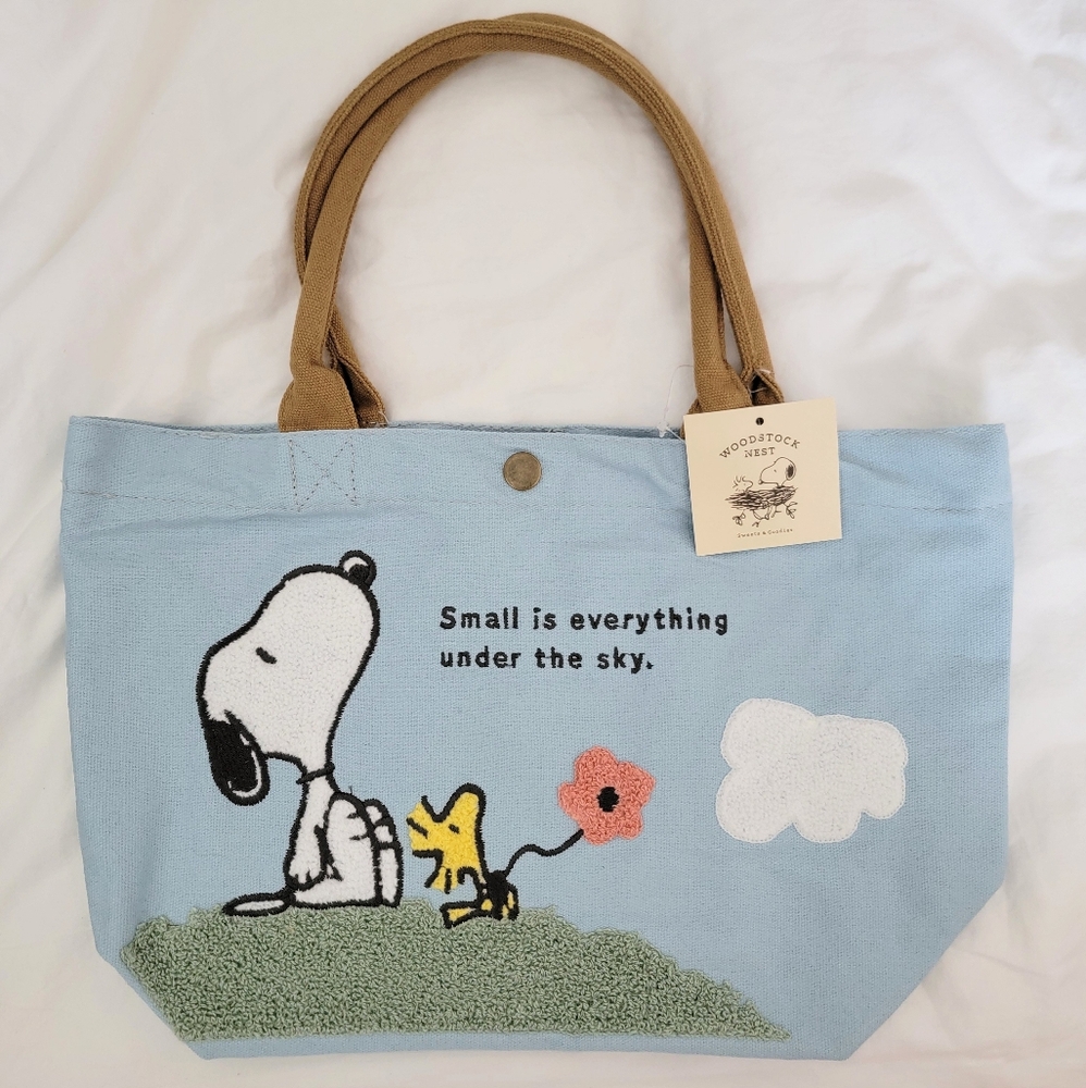 Snoopy Tote Bag - Woodstock Nest Japan Exclusive Light Blue